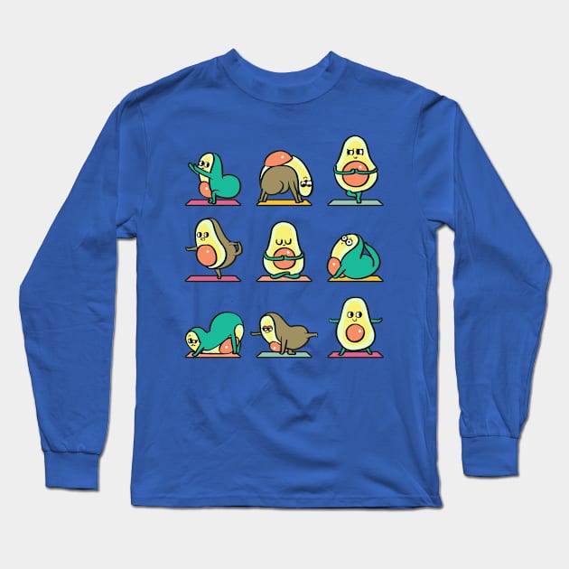 Avocado Yoga for Kids Long Sleeve T-Shirt by huebucket